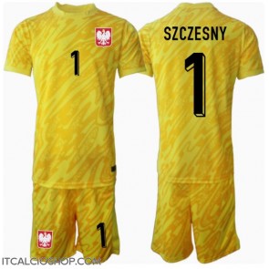 Polonia Wojciech Szczesny #1 Portiere Prima Maglia Bambino Europei 2024 Manica Corta (+ Pantaloni corti)